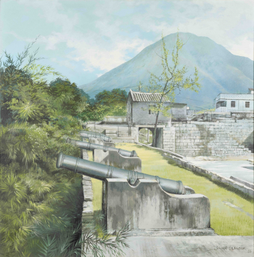 Tung Chung Fort 
(Hong Kong Heritage series)

Mixed media on canvas
H. 90 cm x W. 90 cm
1988
Collection of Robert Bunker
